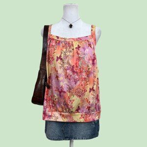 floral butterfly vintage 90s tank top plus size cute girl coquette fairy